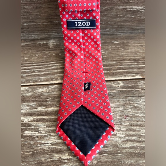 IZOD necktie men’s formal wear tie business suit polyester dot print pattern - Picture 3 of 6